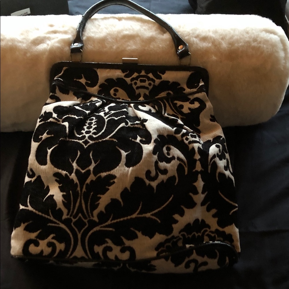 Chic Black and Cream Women's Shoulder Bag